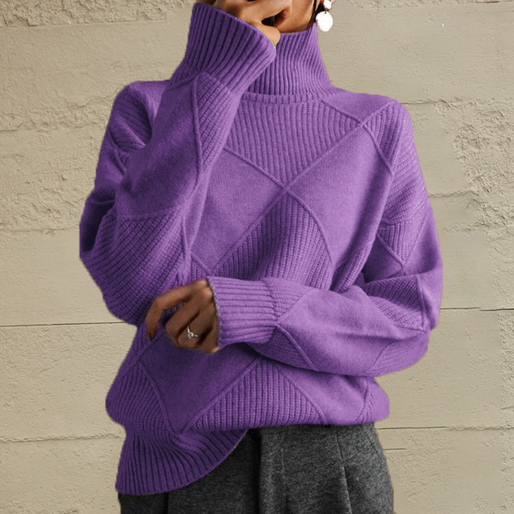 Jersey geometrico cuello alto mujer - Esencia Mujer