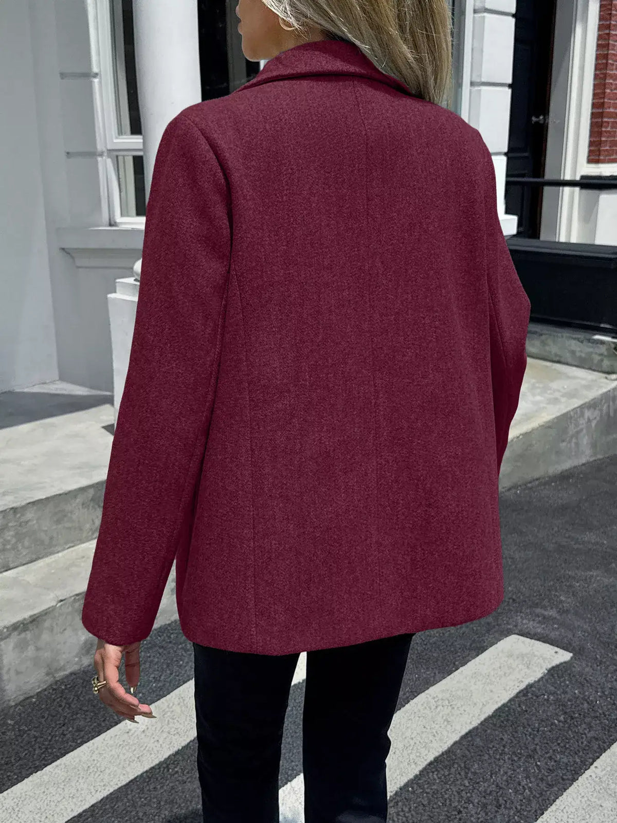 Blazer de cuello solapa con botones - Vista trasera