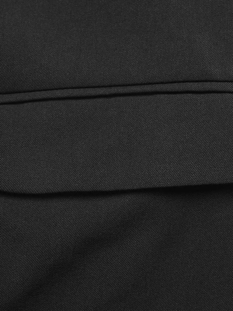 vBlazer de cuello a rayas manga larga efecto dos piezas - Textura tela frontal