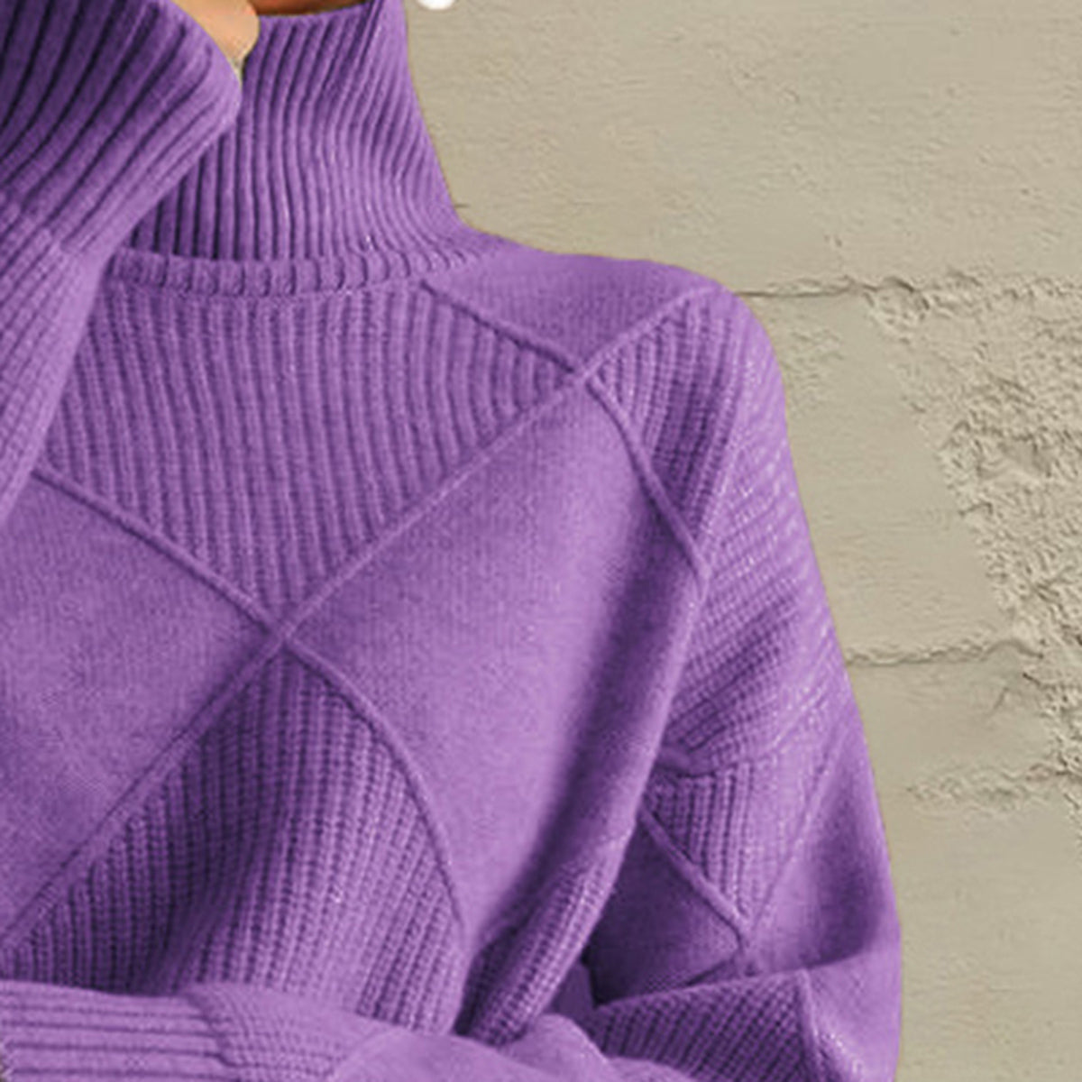 Jersey geometrico cuello alto detalle estampado - Esencia Mujer