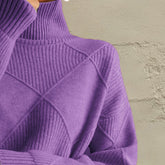 Jersey geometrico cuello alto detalle estampado - Esencia Mujer
