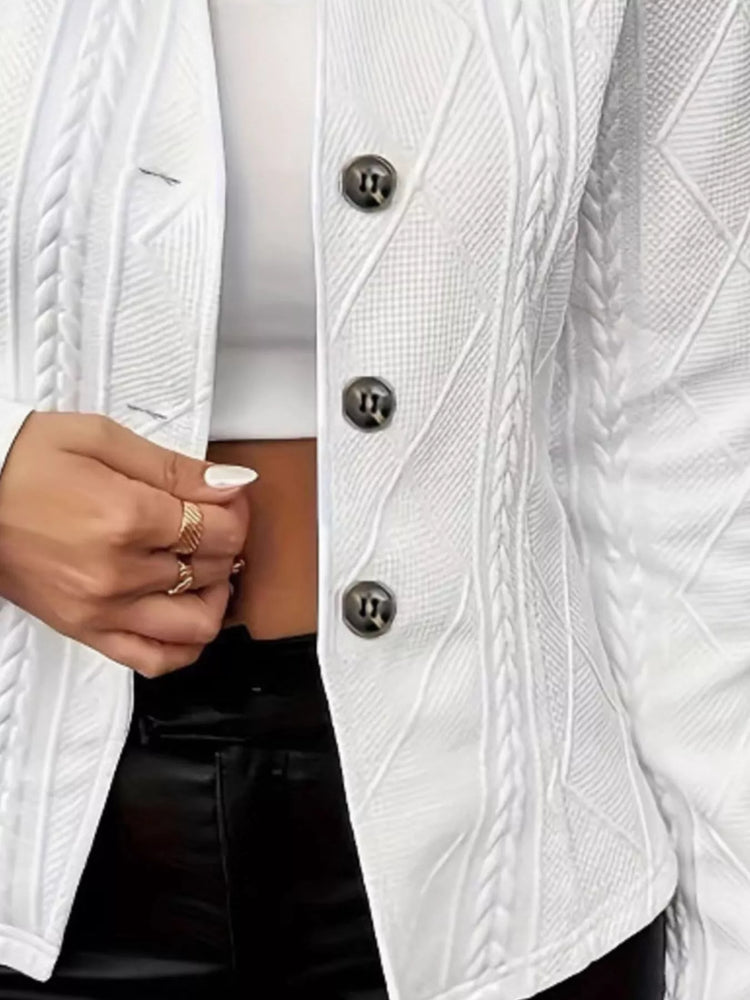 blazer de punto con botones mujer detalle tejido texturizado