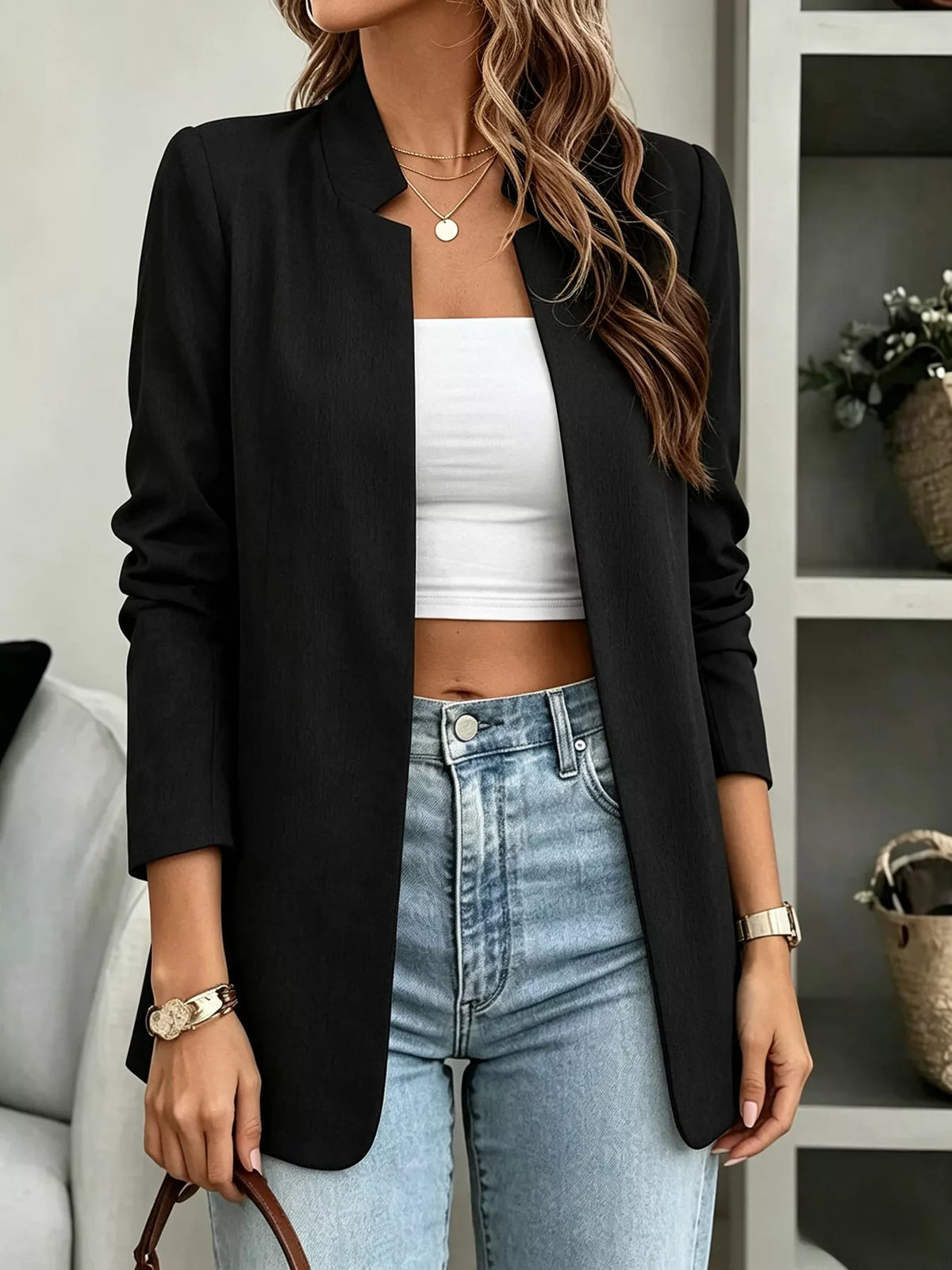blazer abierto manga larga mujer vista frontal