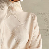 Jersey geometrico cuello alto detalle estampado - Esencia Mujer