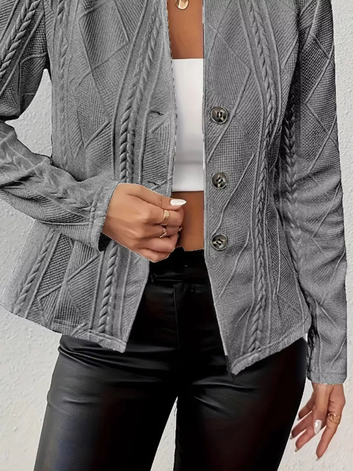 blazer de punto con botones mujer vista frontal