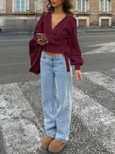 Jersey cruzado con lazo en la cintura - Look completo