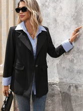 Blazer de cuello a rayas manga larga efecto dos piezas - Look completo